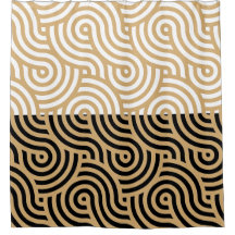 Schwarz-Weiß-Golden Sea-Wave-Muster