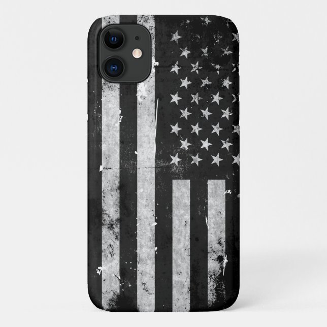 Schwarz-Weiß-Goldfahne Case-Mate iPhone Hülle (Rückseite)