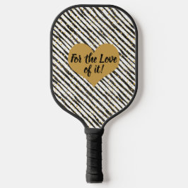 Schwarz, Weiß, Goldränder, Punktpaddel Pro Pickleball Schläger