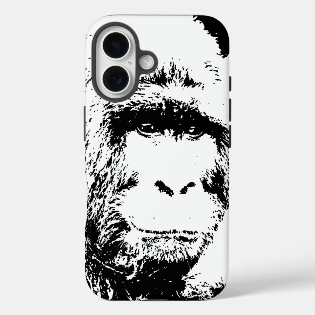 Schwarz-Weiß-Gorilla Case-Mate iPhone Hülle (Rückseite)