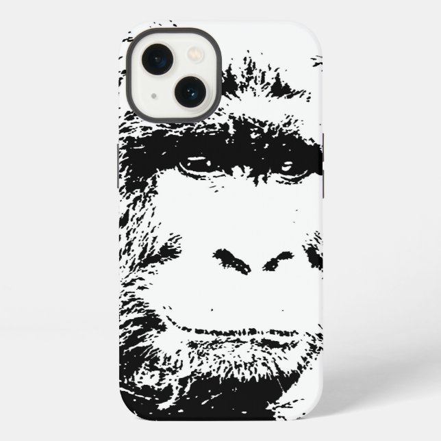 Schwarz & Weiß Gorilla iPhone Hülle (Rückseite)