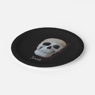 Schwarz-Weiß-Gotik-Design Pappteller
