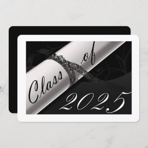 Schwarz-Weiß-Graduierungspartei Einladung