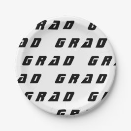 Schwarz-Weiß-Graduierungspartei Pappteller