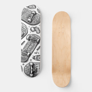 Schwarz-Weiß-Graffiti-Design 2 Skateboard