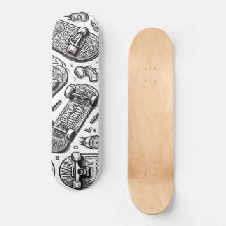 Schwarz-Weiß-Graffiti-Design 2 Skateboard