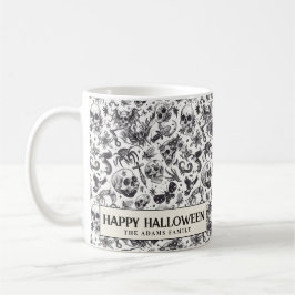 Schwarz-Weiß-Graffiti-Stilskulpturen Halloween Kaffeetasse