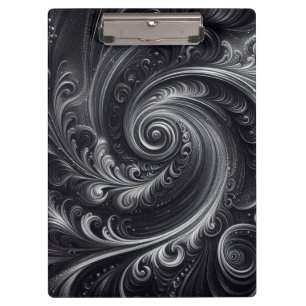 Schwarz-weiß Grau Abstrakt Moderner, einfacher Swi Klemmbrett