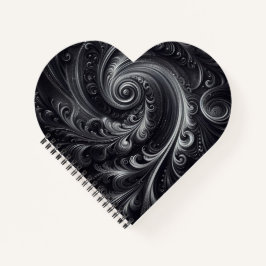 Schwarz-weiß Grau Abstrakt Moderner, einfacher Swi Notizbuch