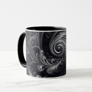 Schwarz Weiß Grau Abstrakte Moderne Einfache Spira Tasse