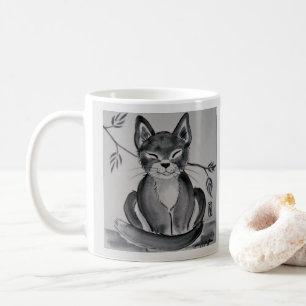 Schwarz-Weiß-Grau-Alley Cat Orientalisches Design  Kaffeetasse