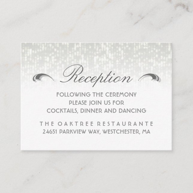 Schwarz-weiß & grau Einfachheit Art Deco Empfang Begleitkarte (Vorderseite)