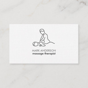 Schwarz Weiß Grau Massagetherapie Masseuse Spa Visitenkarte