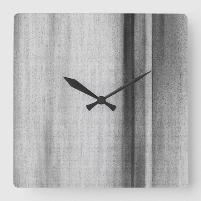 Schwarz-weiß Grau Modern Quadratische Wanduhr (Vorderseite)