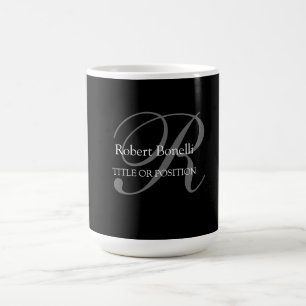 Schwarz-weiß Grau Monogram Minimalistisch modern Kaffeetasse
