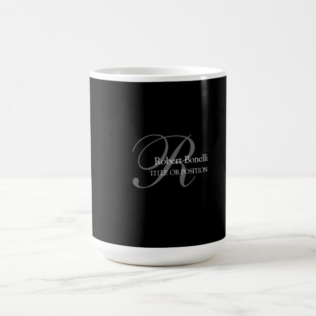 Schwarz-weiß-Grau-Monogramm Kaffeetasse (Mittel)