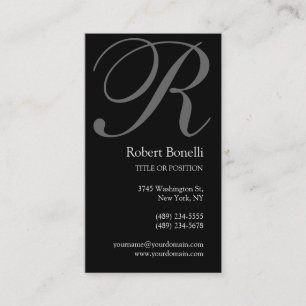 Schwarz-weiß-Grau-Monogramm-Visitenkarte Visitenkarte