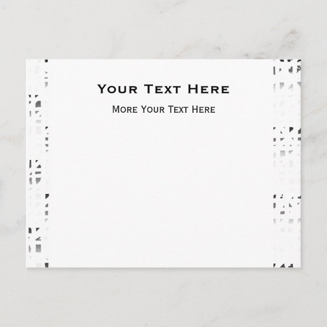 Schwarz, Weiß, Grau Print 2 Postkarte Einladen (Vorderseite)