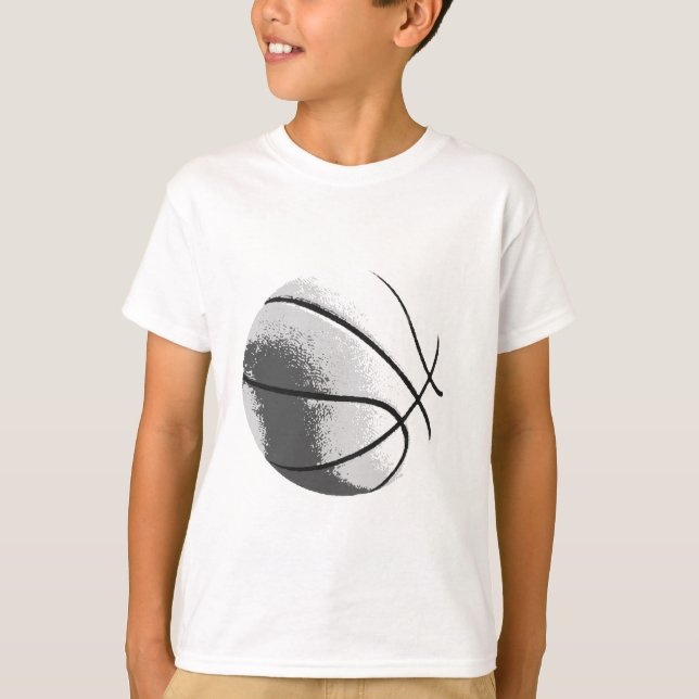 Schwarz-weiß Grau Trendy Pop Art Basketball T-Shirt (Vorderseite)