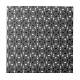 schwarz-weiß-graues geometrisches feines Muster Fliese
