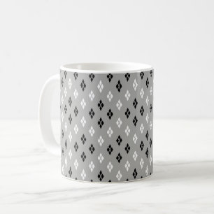 schwarz-weiß-graues geometrisches feines Muster Kaffeetasse