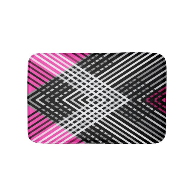 Schwarz-Weiß-Graustreifen auf einem Streifen Badematte (Vorderseite)