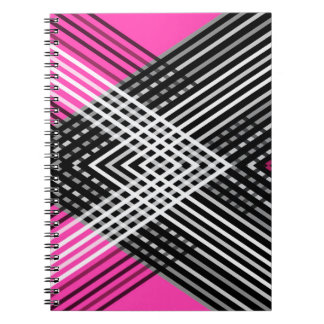 Schwarz-Weiß-Graustreifen auf einem Streifen Notizblock