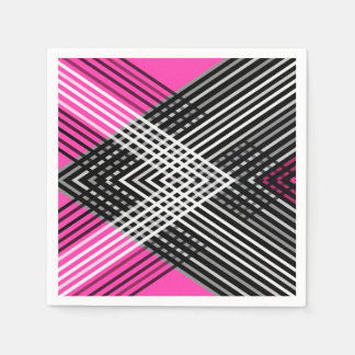 Schwarz-Weiß-Graustreifen auf einem Streifen Serviette