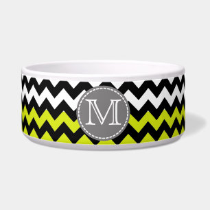 Schwarz-weiß Green Zickzack Zigzag Monogram Napf