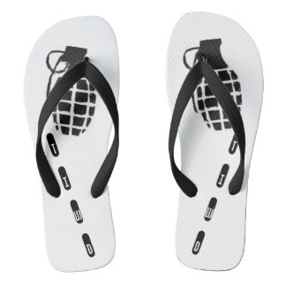 Schwarz-Weiß-Grenade-umdreh Flip Flops