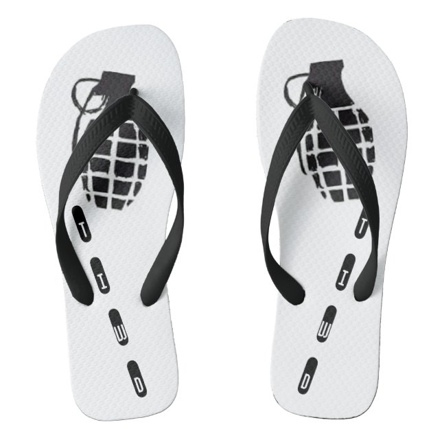 Schwarz-Weiß-Grenade-umdreh Flip Flops (Fußbett)