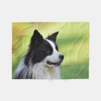 Schwarz-Weiß-Grenz-Hund Fleecedecke