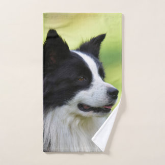 Schwarz-Weiß-Grenz-Hund Handtuch