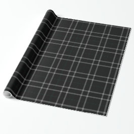 Schwarz-weiß Grid Tartan Kariert Geschenkpapier