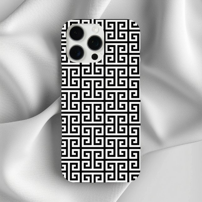 Schwarz-Weiß-griechischer Schlüssel Case-Mate iPhone Hülle (Black and White Greek Key Case-Mate iPhone Case)