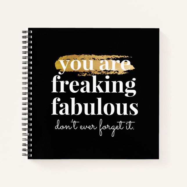 Schwarz-Weiß-Großer Freund aufblähen Moderne Notizbuch (Vorderseite)