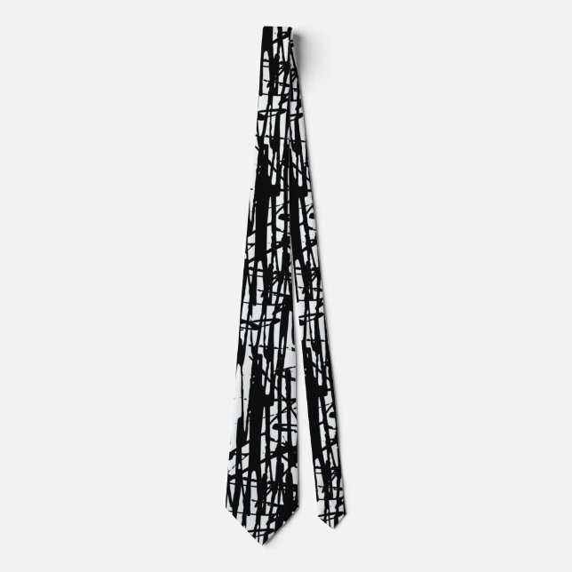 Schwarz-weiß Grunge Pattern Unisex Neck Tie Krawatte (Vorderseite)