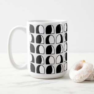 Schwarz-weiß Halbkreis geometrisch Kaffeetasse