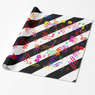 Schwarz-Weiß-Halbschrift und Halbgrafik Geschenkpapier