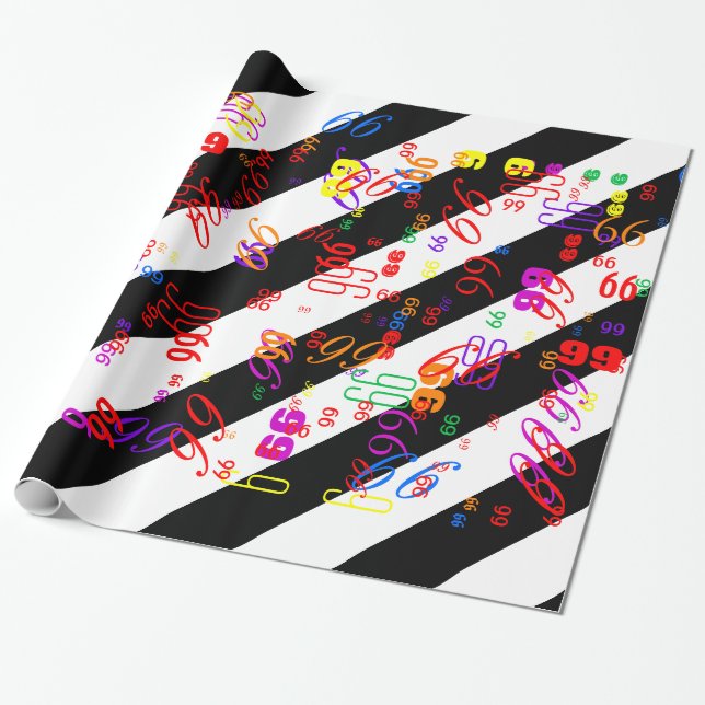 Schwarz-Weiß-Halbschrift und Halbgrafik Geschenkpapier (Ungerollt)