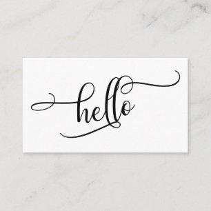 Schwarz-Weiß-Hallo, Elaborate Skript-Typografie Visitenkarte