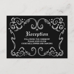 Schwarz-Weiß-Halloween-Hochzeit 3.5x5-Empfang Einladung