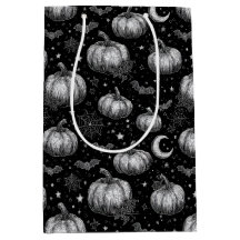 Schwarz-Weiß-Halloween-Kürbis, Bat, Spiderweb