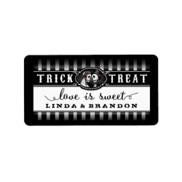 Schwarz/Weiß Halloween Liebe ist süß Adressaufkleber