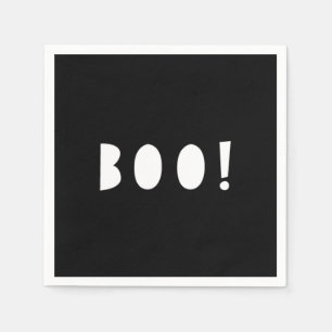 Schwarz-Weiß-Halloween-Napkins   BOO! Serviette