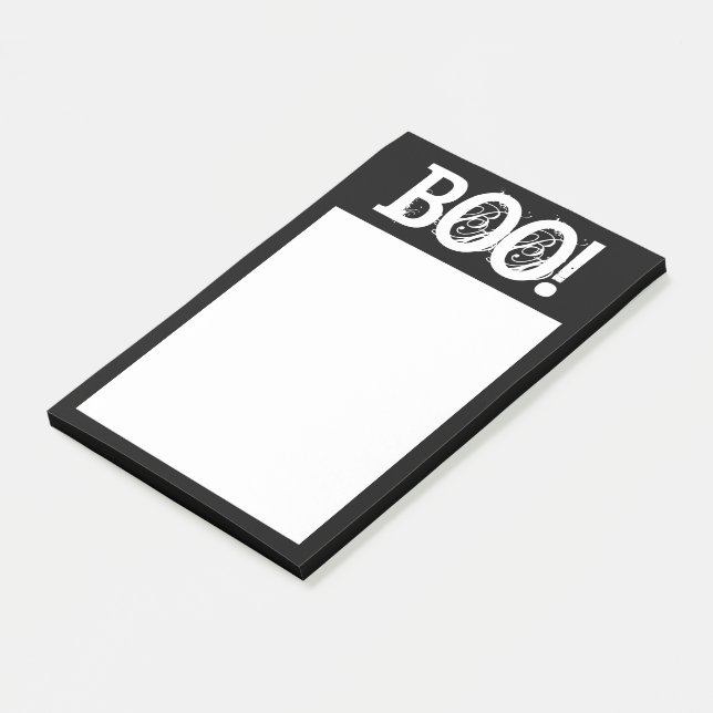 Schwarz-Weiß-Halloween-Notizen Post-it Klebezettel (angewinkelt)