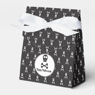 Schwarz-Weiß-Halloween-Skulls Gefälligkeitsbox Geschenkschachtel