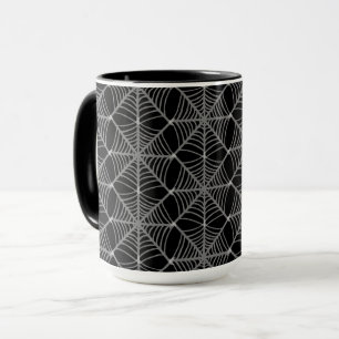 Schwarz-Weiß-Halloween-Spider-Webs Tasse