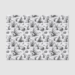 Schwarz-Weiß-Halloween-Toile Seidenpapier