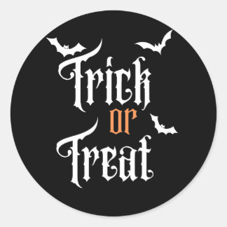 Schwarz-Weiß-Halloween-Trick oder -Treatsticker Runder Aufkleber